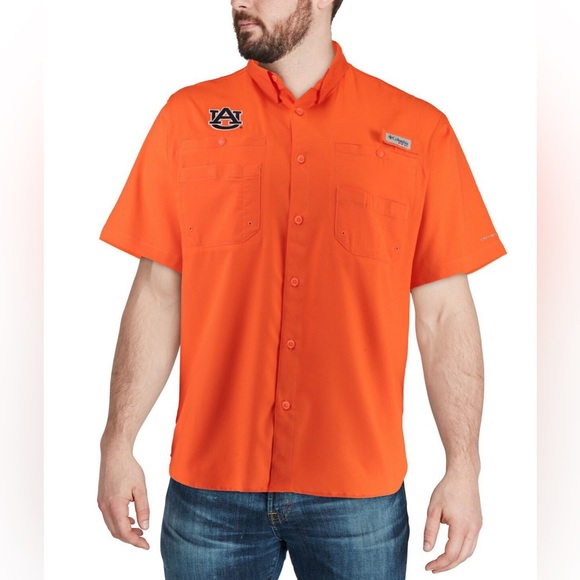 Columbia Other - Men's Columbia Orange Auburn Tigers PFG Tamiami Shirt